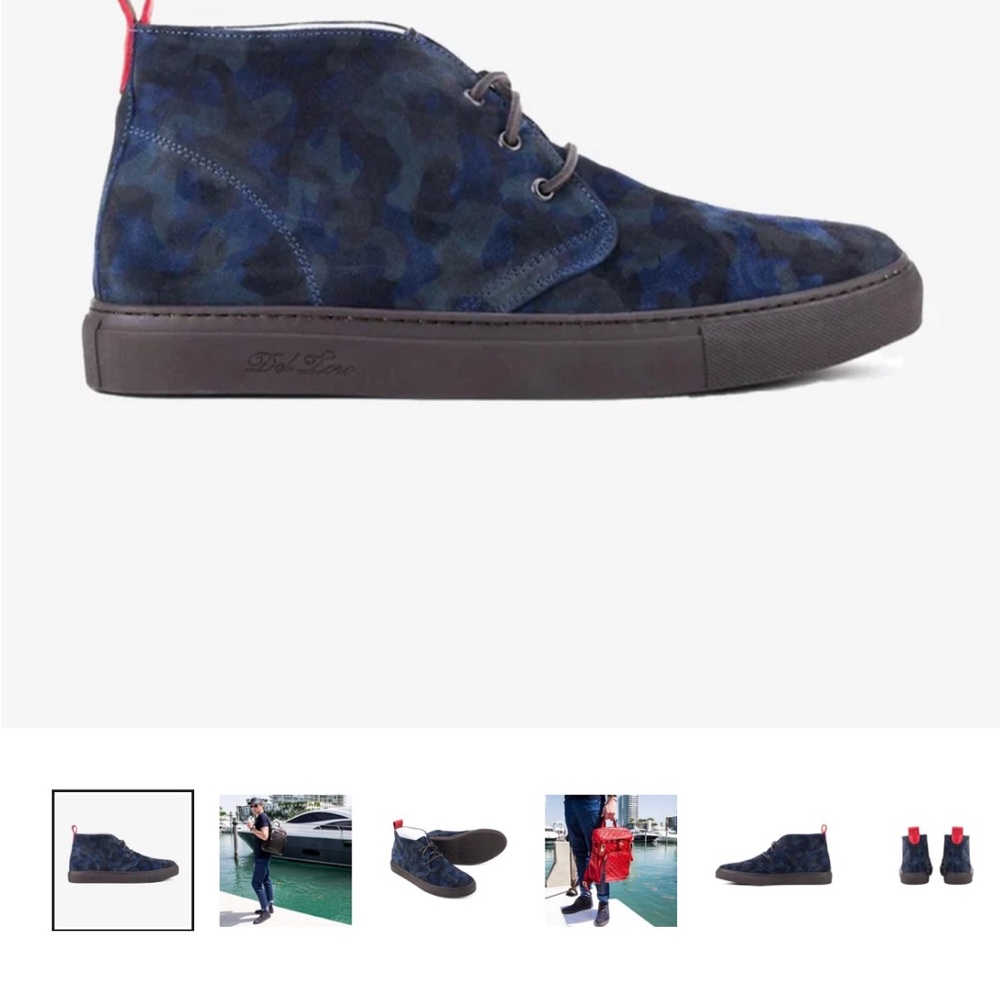 Navy and Red Men’s Del Toro Suede Sneakers
